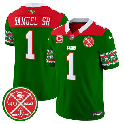 Men's 49ers 2024 Christmas Vapor Limited Jersey - All Stitched SF49_KDZ - KINDOZY