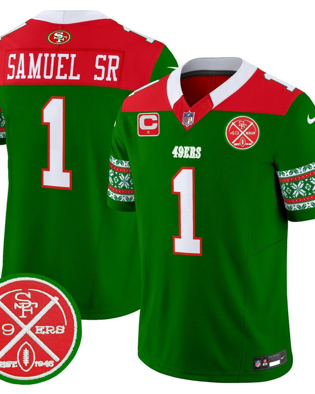 Men's 49ers 2024 Christmas Vapor Limited Jersey - All Stitched SF49_KDZ - KINDOZY