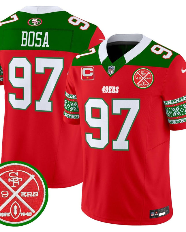 Men's 49ers 2024 Christmas Vapor Limited Jersey - All Stitched SF49_KDZ - KINDOZY