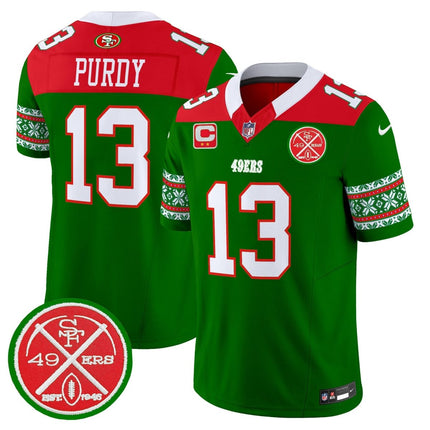 Men's 49ers 2024 Christmas Vapor Limited Jersey - All Stitched SF49_KDZ - KINDOZY