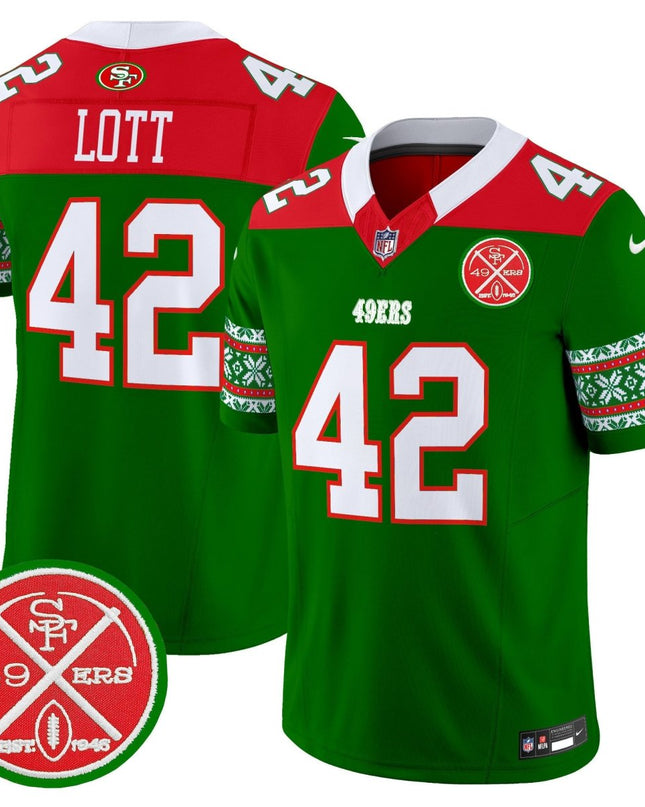 Men's 49ers 2024 Christmas Vapor Limited Jersey - All Stitched SF49_KDZ - KINDOZY