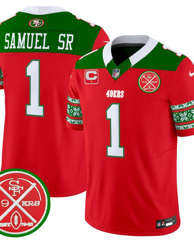 Men's 49ers 2024 Christmas Vapor Limited Jersey - All Stitched SF49_KDZ - KINDOZY