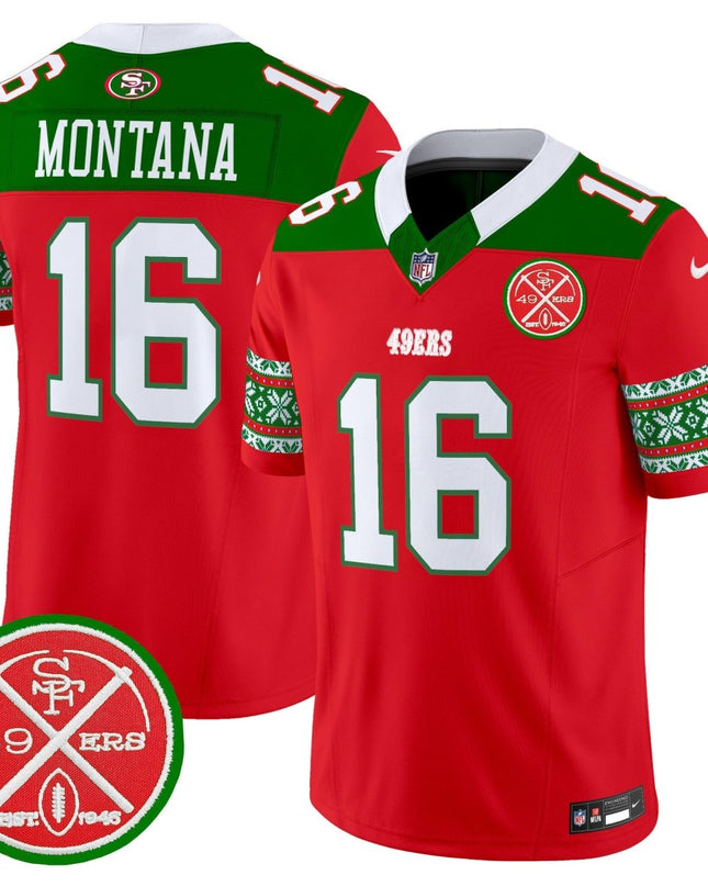 Men's 49ers 2024 Christmas Vapor Limited Jersey - All Stitched SF49_KDZ - KINDOZY