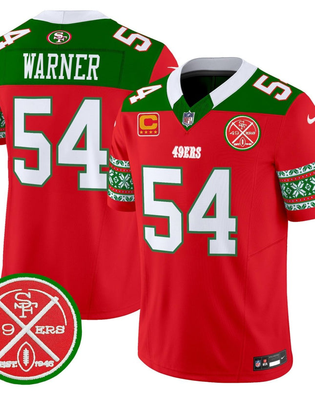 Men's 49ers 2024 Christmas Vapor Limited Jersey - All Stitched SF49_KDZ - KINDOZY