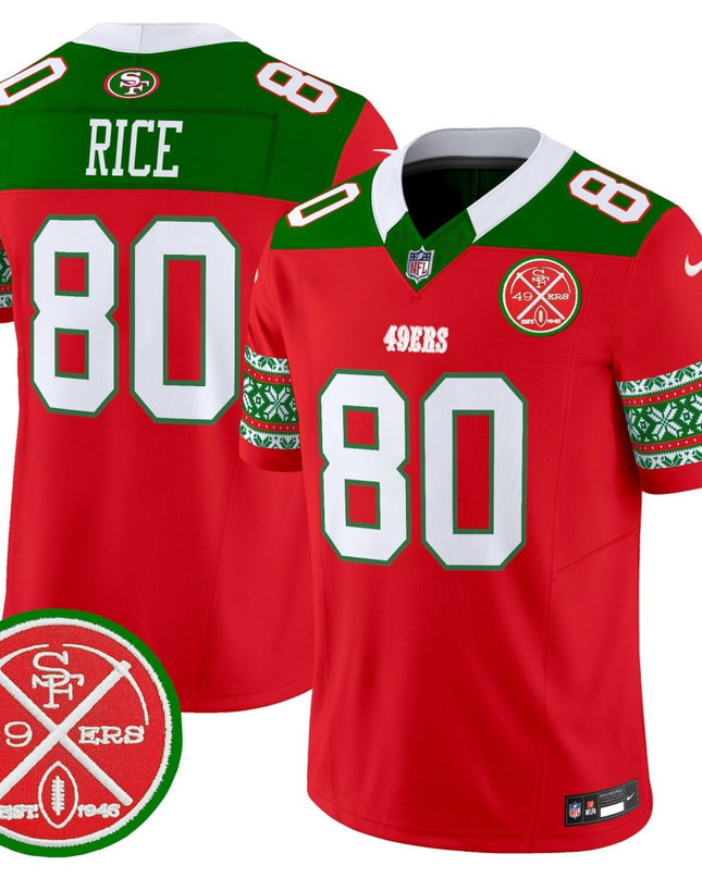 Men's 49ers 2024 Christmas Vapor Limited Jersey - All Stitched SF49_KDZ - KINDOZY