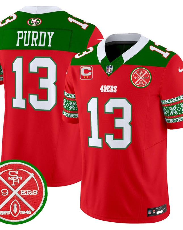 Men's 49ers 2024 Christmas Vapor Limited Jersey - All Stitched SF49_KDZ - KINDOZY