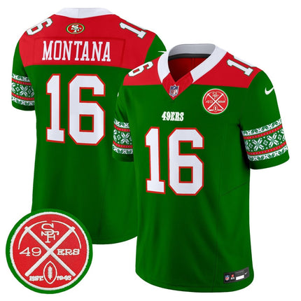 Men's 49ers 2024 Christmas Vapor Limited Jersey - All Stitched SF49_KDZ - KINDOZY