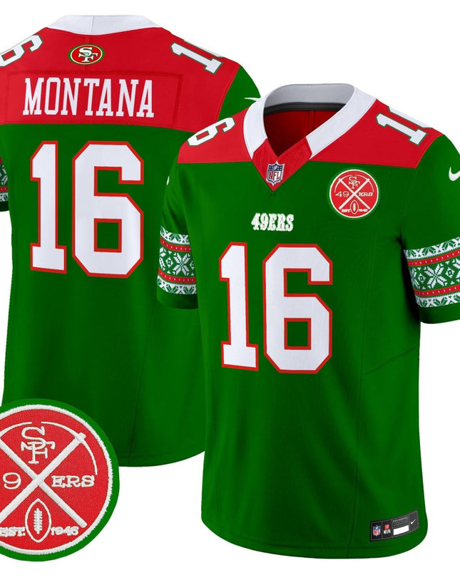 Men's 49ers 2024 Christmas Vapor Limited Jersey - All Stitched SF49_KDZ - KINDOZY