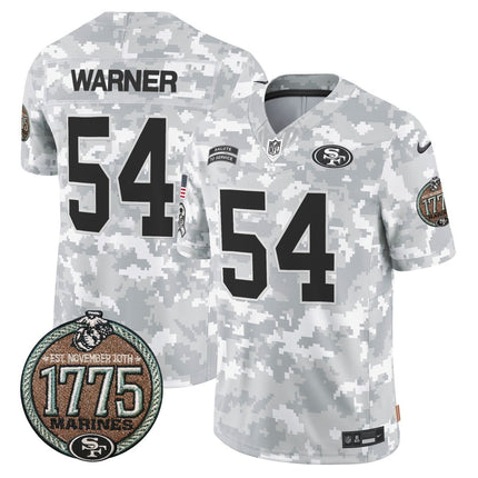 Men's 49ers 2024 Salute to Service Establishment Year Patch Vapor Limited Jersey - All Stitched SF49_KDZ - KINDOZY