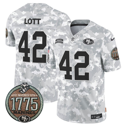 Men's 49ers 2024 Salute to Service Establishment Year Patch Vapor Limited Jersey - All Stitched SF49_KDZ - KINDOZY