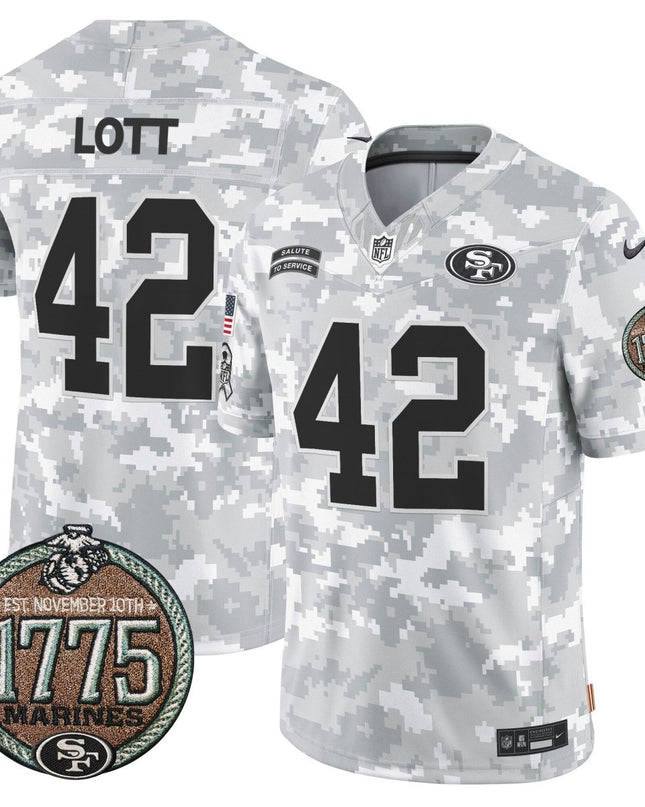 Men's 49ers 2024 Salute to Service Establishment Year Patch Vapor Limited Jersey - All Stitched SF49_KDZ - KINDOZY