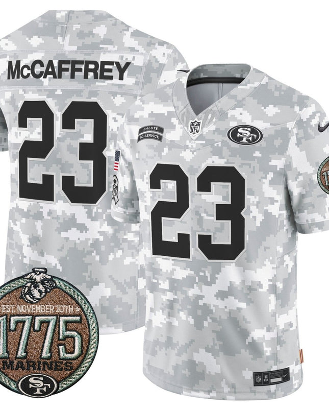 Men's 49ers 2024 Salute to Service Establishment Year Patch Vapor Limited Jersey - All Stitched SF49_KDZ - KINDOZY
