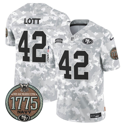 Men's 49ers 2024 Salute to Service Establishment Year Patch Vapor Limited Jersey - All Stitched SF49_KDZ - KINDOZY