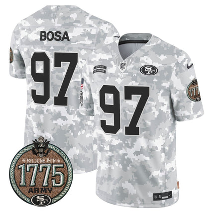 Men's 49ers 2024 Salute to Service Establishment Year Patch Vapor Limited Jersey - All Stitched SF49_KDZ - KINDOZY