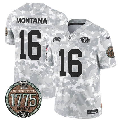 Men's 49ers 2024 Salute to Service Establishment Year Patch Vapor Limited Jersey - All Stitched SF49_KDZ - KINDOZY