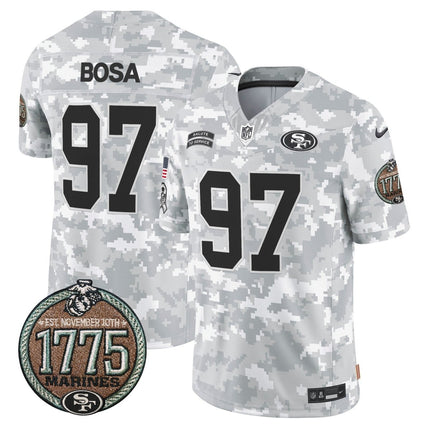 Men's 49ers 2024 Salute to Service Establishment Year Patch Vapor Limited Jersey - All Stitched SF49_KDZ - KINDOZY