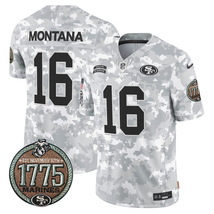 Men's 49ers 2024 Salute to Service Establishment Year Patch Vapor Limited Jersey - All Stitched SF49_KDZ - KINDOZY