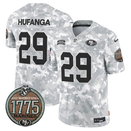 Men's 49ers 2024 Salute to Service Establishment Year Patch Vapor Limited Jersey - All Stitched SF49_KDZ - KINDOZY