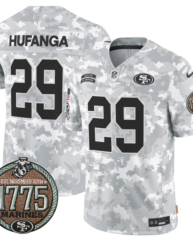 Men's 49ers 2024 Salute to Service Establishment Year Patch Vapor Limited Jersey - All Stitched SF49_KDZ - KINDOZY