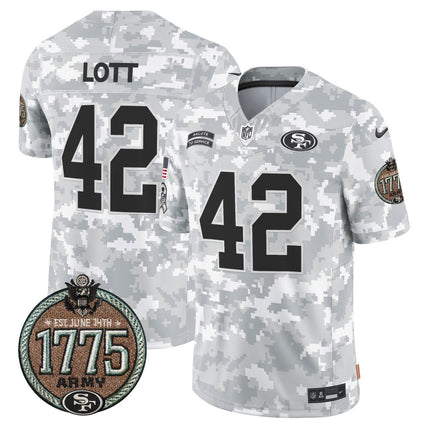 Men's 49ers 2024 Salute to Service Establishment Year Patch Vapor Limited Jersey - All Stitched SF49_KDZ - KINDOZY