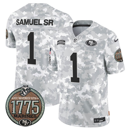 Men's 49ers 2024 Salute to Service Establishment Year Patch Vapor Limited Jersey - All Stitched SF49_KDZ - KINDOZY