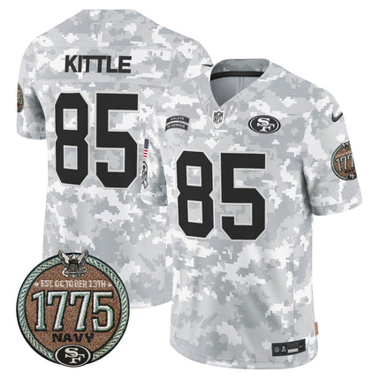Men's 49ers 2024 Salute to Service Establishment Year Patch Vapor Limited Jersey - All Stitched SF49_KDZ - KINDOZY