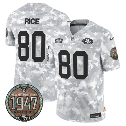 Men's 49ers 2024 Salute to Service Establishment Year Patch Vapor Limited Jersey - All Stitched SF49_KDZ - KINDOZY
