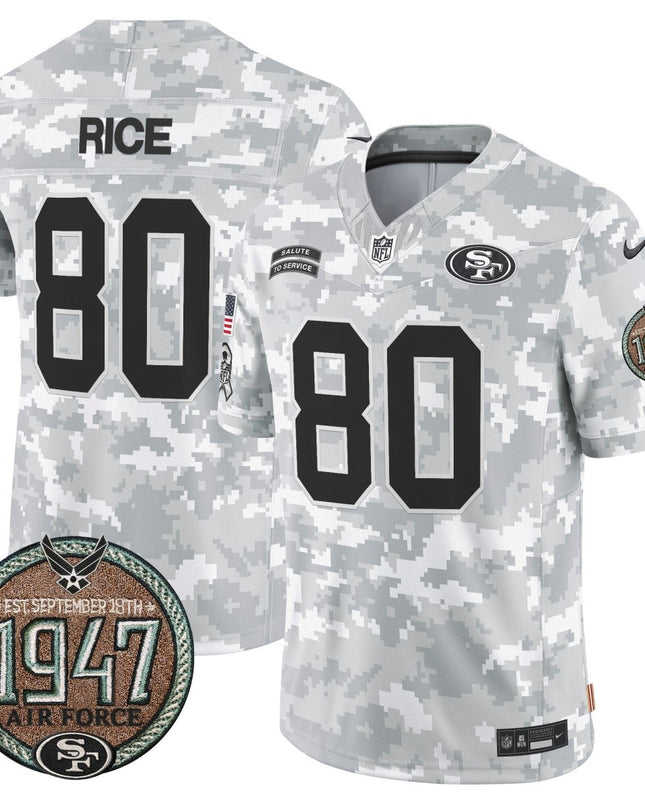 Men's 49ers 2024 Salute to Service Establishment Year Patch Vapor Limited Jersey - All Stitched SF49_KDZ - KINDOZY