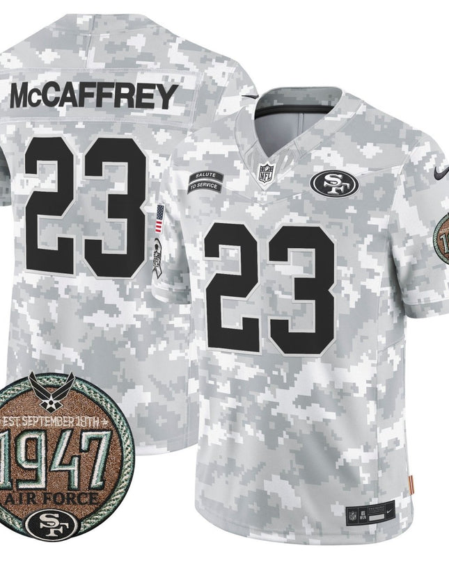 Men's 49ers 2024 Salute to Service Establishment Year Patch Vapor Limited Jersey - All Stitched SF49_KDZ - KINDOZY