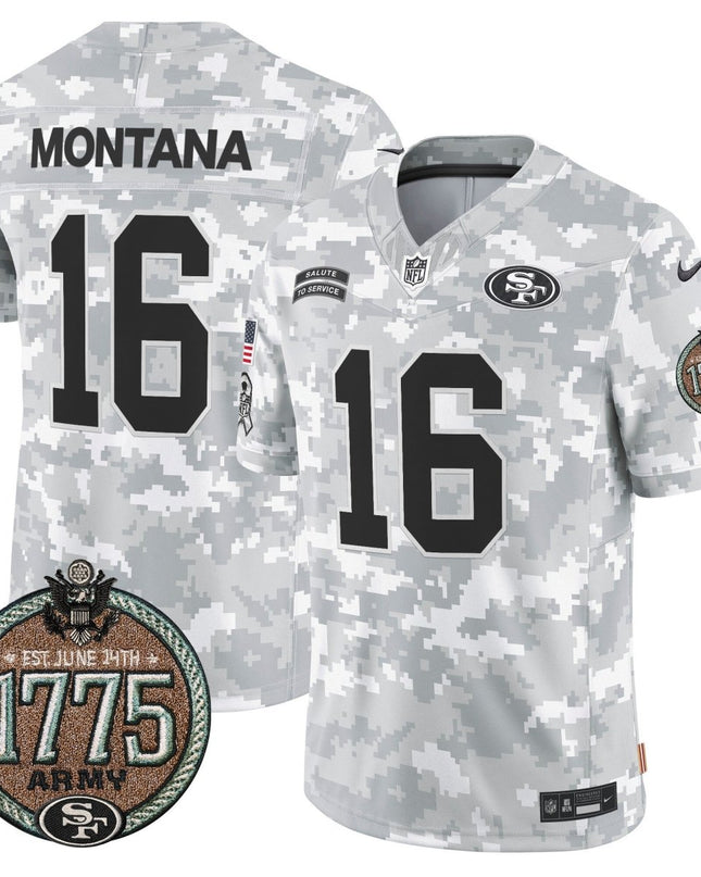 Men's 49ers 2024 Salute to Service Establishment Year Patch Vapor Limited Jersey - All Stitched SF49_KDZ - KINDOZY