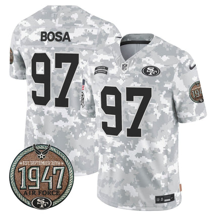 Men's 49ers 2024 Salute to Service Establishment Year Patch Vapor Limited Jersey - All Stitched SF49_KDZ - KINDOZY
