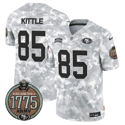 Men's 49ers 2024 Salute to Service Establishment Year Patch Vapor Limited Jersey - All Stitched SF49_KDZ - KINDOZY