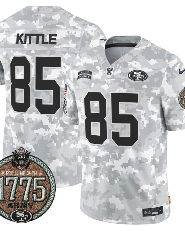 Men's 49ers 2024 Salute to Service Establishment Year Patch Vapor Limited Jersey - All Stitched SF49_KDZ - KINDOZY