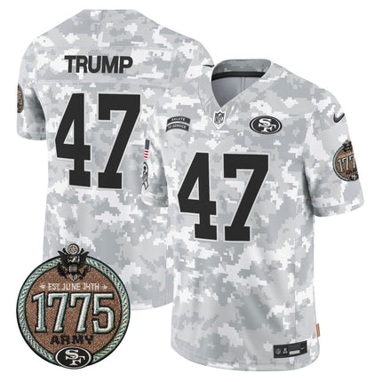 Men's 49ers 2024 Salute to Service Establishment Year Patch Vapor Limited Jersey - All Stitched SF49_KDZ - KINDOZY