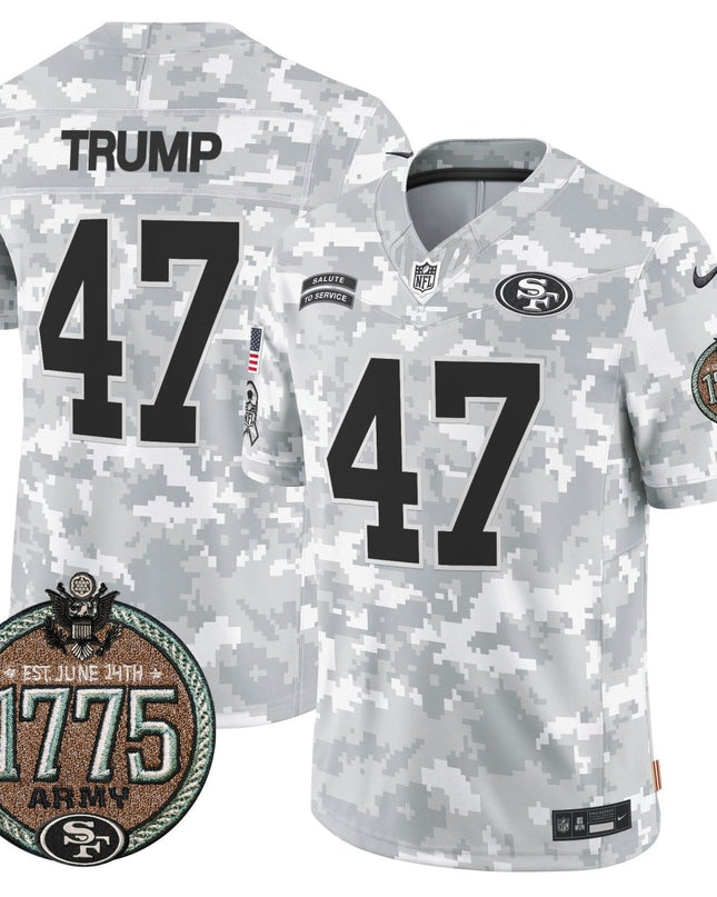 Men's 49ers 2024 Salute to Service Establishment Year Patch Vapor Limited Jersey - All Stitched SF49_KDZ - KINDOZY