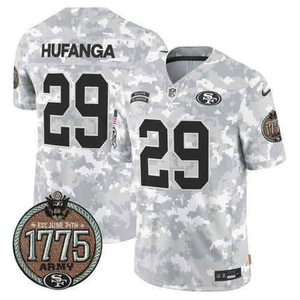 Men's 49ers 2024 Salute to Service Establishment Year Patch Vapor Limited Jersey - All Stitched SF49_KDZ - KINDOZY