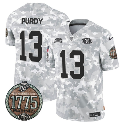Men's 49ers 2024 Salute to Service Establishment Year Patch Vapor Limited Jersey - All Stitched SF49_KDZ - KINDOZY