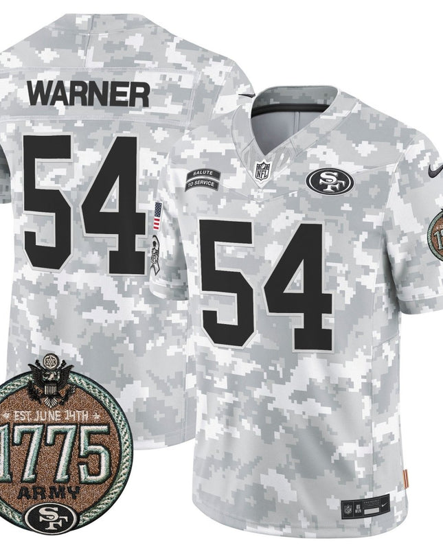 Men's 49ers 2024 Salute to Service Establishment Year Patch Vapor Limited Jersey - All Stitched SF49_KDZ - KINDOZY