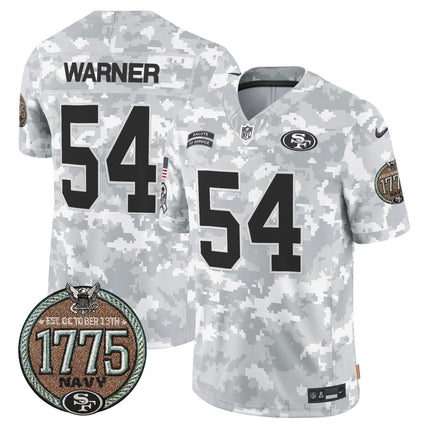 Men's 49ers 2024 Salute to Service Establishment Year Patch Vapor Limited Jersey - All Stitched SF49_KDZ - KINDOZY