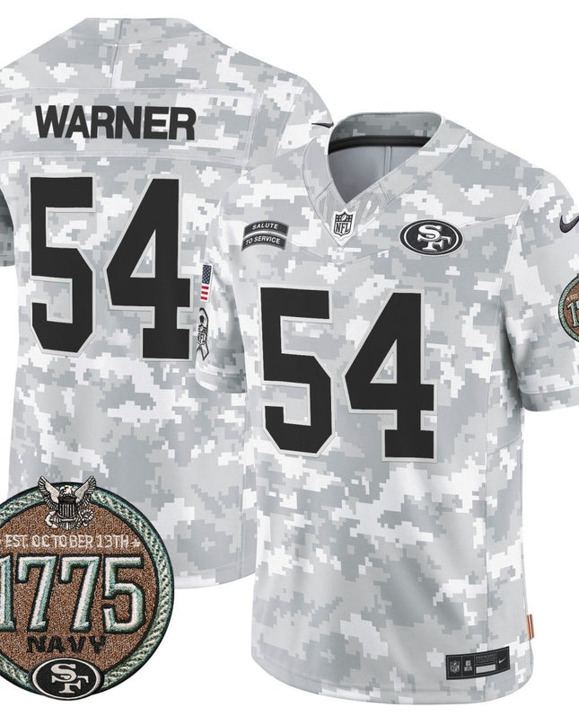 Men's 49ers 2024 Salute to Service Establishment Year Patch Vapor Limited Jersey - All Stitched SF49_KDZ - KINDOZY