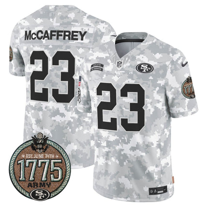Men's 49ers 2024 Salute to Service Establishment Year Patch Vapor Limited Jersey - All Stitched SF49_KDZ - KINDOZY