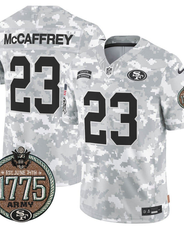 Men's 49ers 2024 Salute to Service Establishment Year Patch Vapor Limited Jersey - All Stitched SF49_KDZ - KINDOZY
