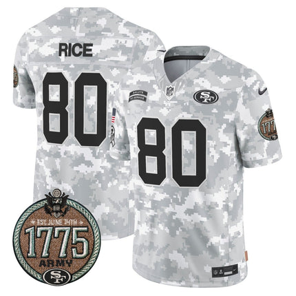 Men's 49ers 2024 Salute to Service Establishment Year Patch Vapor Limited Jersey - All Stitched SF49_KDZ - KINDOZY