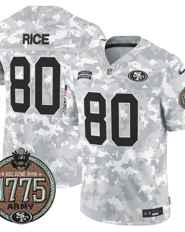 Men's 49ers 2024 Salute to Service Establishment Year Patch Vapor Limited Jersey - All Stitched SF49_KDZ - KINDOZY