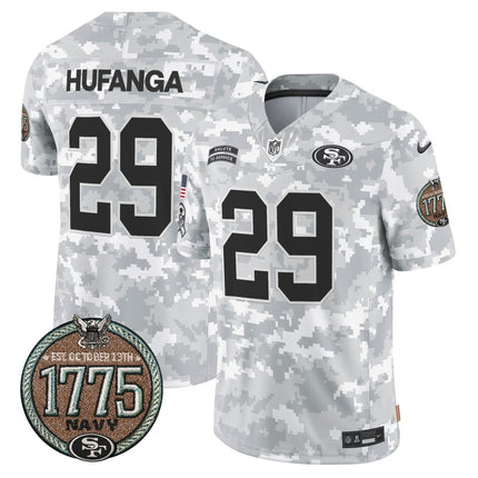 Men's 49ers 2024 Salute to Service Establishment Year Patch Vapor Limited Jersey - All Stitched SF49_KDZ - KINDOZY
