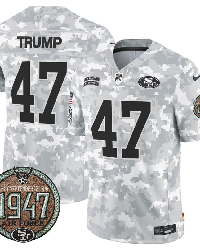 Men's 49ers 2024 Salute to Service Establishment Year Patch Vapor Limited Jersey - All Stitched SF49_KDZ - KINDOZY