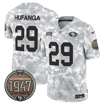 Men's 49ers 2024 Salute to Service Establishment Year Patch Vapor Limited Jersey - All Stitched SF49_KDZ - KINDOZY