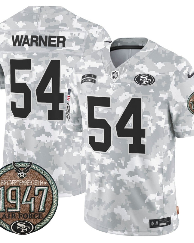 Men's 49ers 2024 Salute to Service Establishment Year Patch Vapor Limited Jersey - All Stitched SF49_KDZ - KINDOZY