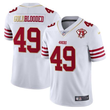 Men's 49ers 75th Anniversary Patch Vapor Gold Jersey Collection - All Stitched 1 SF49_KDZ - KINDOZY