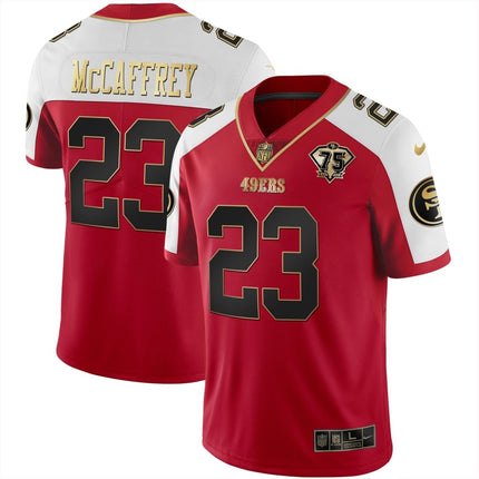 Men's 49ers 75th Anniversary Patch Vapor Gold Jersey Collection - All Stitched 1 SF49_KDZ - KINDOZY